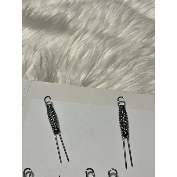 Lot of 12 Corn Cob Holders Skewers Stainless Steel Spiral Handle Forks Vintage - Picture 5 of 11